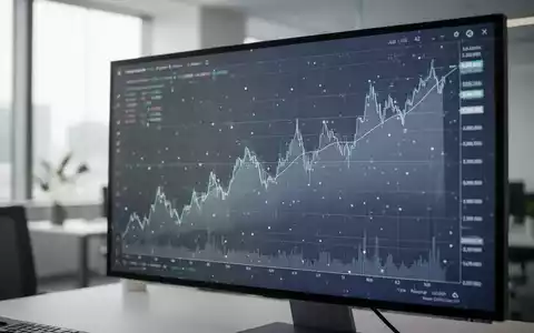 Ein detailliertes Finanzdiagramm auf einem Bildschirm, das einen neutralen Trend und digitale Datenpunkte zur Vermögensbewertung anzeigt. - Foto: über boerse-global.de