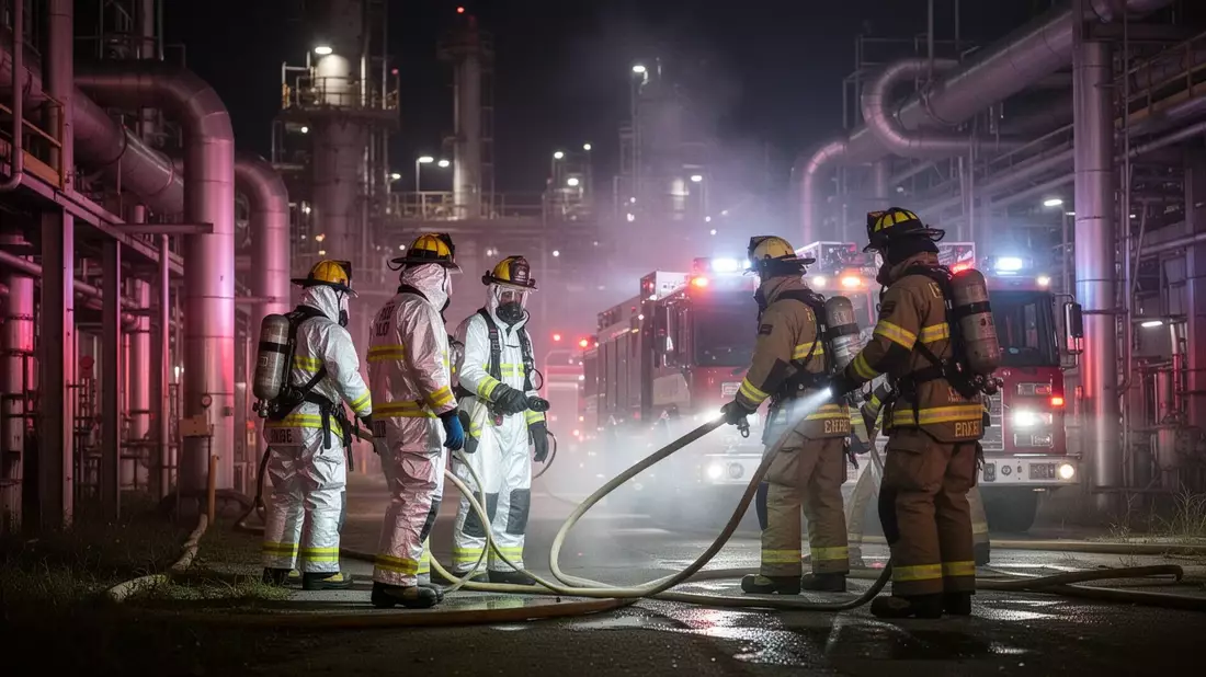 Ammoniak-Austritt in Karlsruher Papierfabrik: Feuerwehr im Großeinsatz