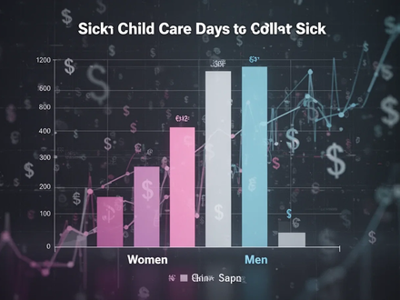 Zwei überlappende Balkendiagramme, die die ungleiche Verteilung von Kinderkrankentagen zwischen Frauen und Männern symbolisieren. - Foto: über boerse-global.de
