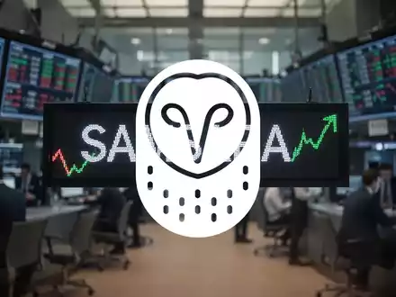 Ein Börsenticker zeigt einen leichten Rückgang für Samsara-Aktien, umgeben von einem geschäftigen Handelsraum. - Foto: über boerse-global.de