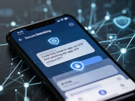 Ein Smartphone-Bildschirm zeigt eine mobile Banking-App mit einer In-App-OTP-Benachrichtigung, um Phishing und Betrug zu verhindern. - Foto: über boerse-global.de