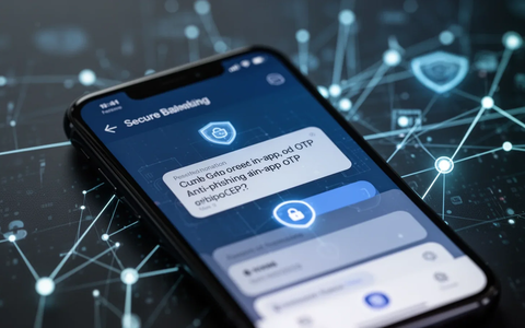 Ein Smartphone-Bildschirm zeigt eine mobile Banking-App mit einer In-App-OTP-Benachrichtigung, um Phishing und Betrug zu verhindern. - Foto: über boerse-global.de
