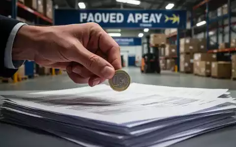 Eine Hand legt eine Euromünze auf Dokumente, die Gebühren und Zollabwicklung symbolisieren. - Foto: über boerse-global.de