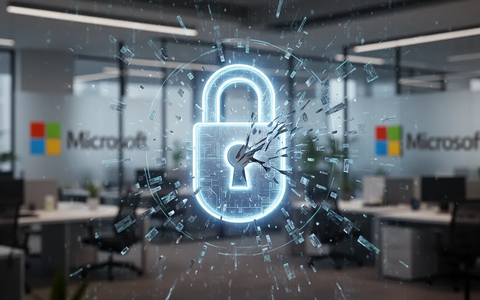 Ein abstraktes digitales Bild, das ein KI-Agenten-Symbol mit Fragmenten von Daten und einem zerbrechenden Vorhängeschloss überlagert, um Datenschutzrisiken darzustellen. - Foto: über boerse-global.de