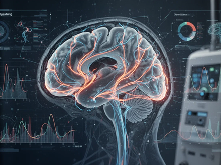 Eine Nahaufnahme eines menschlichen Gehirns mit leuchtenden neuronalen Verbindungen, die kognitives Training und Rehabilitation symbolisieren. - Foto: über boerse-global.de