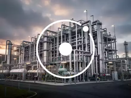 Eine große Industrieanlage zur Elektrolyse in Cromarty, Schottland, mit Rohren und Maschinen unter einem dramatischen Himmel. - Foto: über boerse-global.de