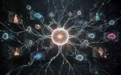 An abstract, glowing neural network representing AI memory and data connections, with a central bright core. - Foto: ĂŒber boerse-global.de