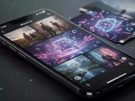 An iPhone screen showing a photo gallery with various images, symbolizing AI-driven photo editing and organization features. - Foto: über boerse-global.de