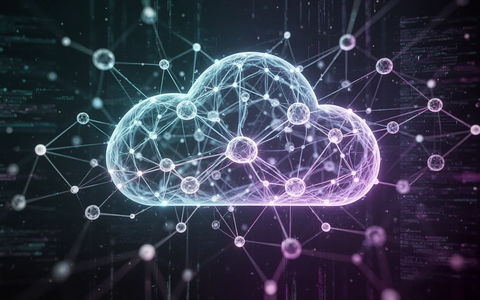 A glowing neural network diagram with interconnected nodes and lines, overlaid with digital data streams, symbolizing AI and cloud computing. - Foto: über boerse-global.de