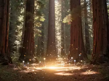 Ein majestätischer Mammutbaumwald, durch den Sonnenlicht fällt, symbolisiert Innovation und ein neues Patent. - Foto: über boerse-global.de
