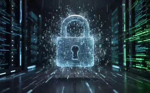 An abstract digital padlock dissolving into binary code, symbolizing a data breach and the underlying security architecture. - Foto: über boerse-global.de