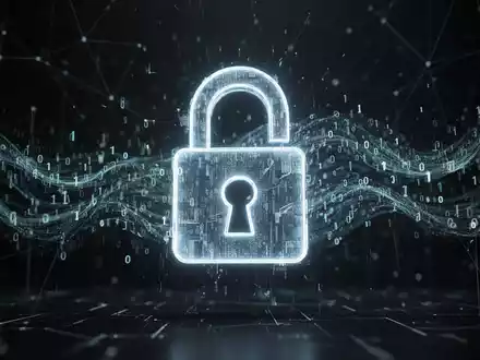 A glowing, stylized padlock surrounded by digital binary code, representing cybersecurity and a data breach in a password manager. - Foto: über boerse-global.de