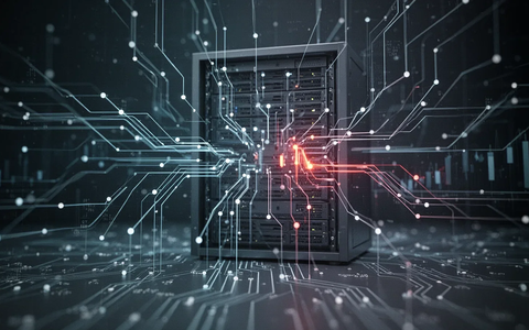 Abstrakte Darstellung von Technologiefinanzdaten mit stilisierten Schaltkreisen und digitalen Linien, die eine Verkaufsaktivität andeuten. - Foto: über boerse-global.de