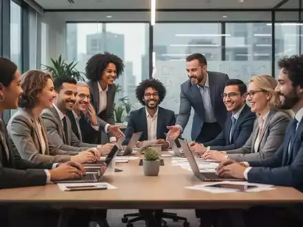 Eine vielfältige Gruppe von Fachleuten arbeitet in einem modernen Büro zusammen, symbolisiert Diversität und Inklusion. - Foto: über boerse-global.de