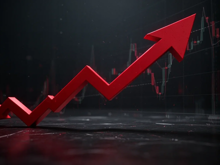 Ein dramatischer, nach unten gerichteter roter Pfeil vor dunklem Hintergrund, der einen starken Kursrückgang symbolisiert. - Foto: über boerse-global.de