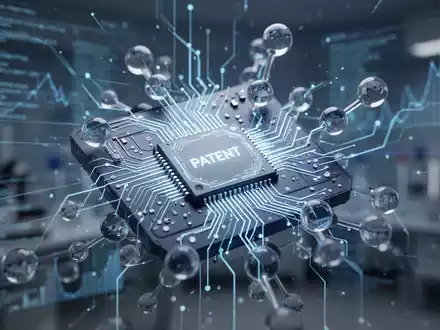 Nahaufnahme eines futuristischen Mikrochips oder einer molekularen Struktur, die ein Patent oder einen wissenschaftlichen Durchbruch darstellt. - Foto: über boerse-global.de