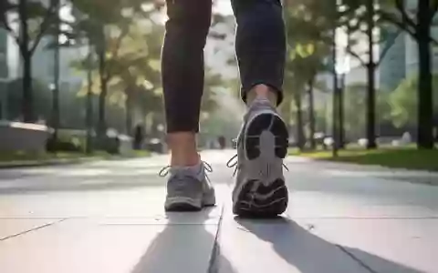 Eine Person macht einen Schritt in bequemen Schuhen auf einem Weg, mit dem Fokus auf Bewegung und Herzgesundheit. - Foto: über boerse-global.de