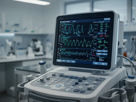 Nahaufnahme eines modernen veterinärmedizinischen Analysegeräts, das biochemische Daten anzeigt, in einem Labor. - Foto: über boerse-global.de