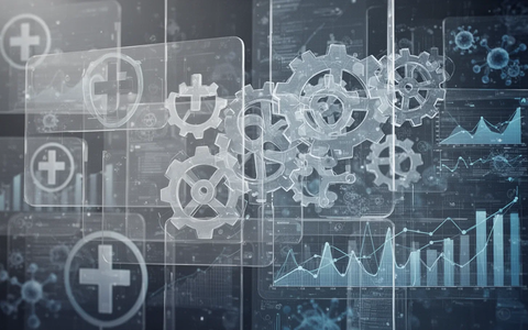 Abstrakte Darstellung von Gesundheitspolitik und Arbeitnehmerschutz mit überlappenden Symbolen und Datenvisualisierungen. - Foto: über boerse-global.de
