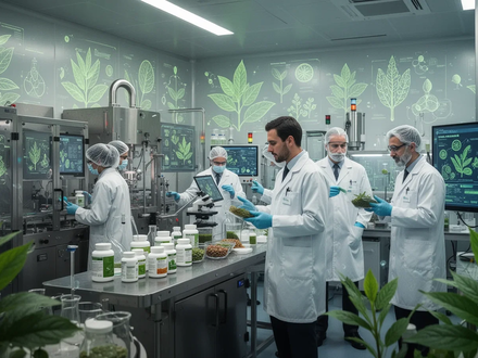 Eine dynamische Szene in einem modernen Labor oder einer Produktionsanlage, die sich auf pflanzliche Inhaltsstoffe konzentriert. - Foto: über boerse-global.de