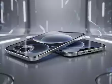A sleek, modern smartphone with a titanium frame, shown in profile to emphasize its thinness. The screen subtly glows, suggesting advanced technology. - Foto: über boerse-global.de