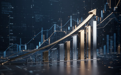 Abstrakte Darstellung von Finanzdaten, die verschmelzen, mit digitalen Elementen, die eine Übernahme andeuten. - Foto: über boerse-global.de