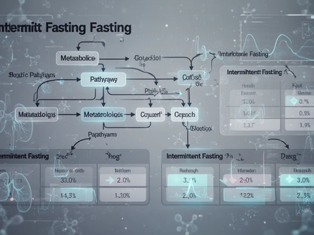 Eine stilisierte Darstellung von Stoffwechselwegen und Fastenintervallen, mit digitalen Überwachungselementen angedeutet. - Foto: über boerse-global.de