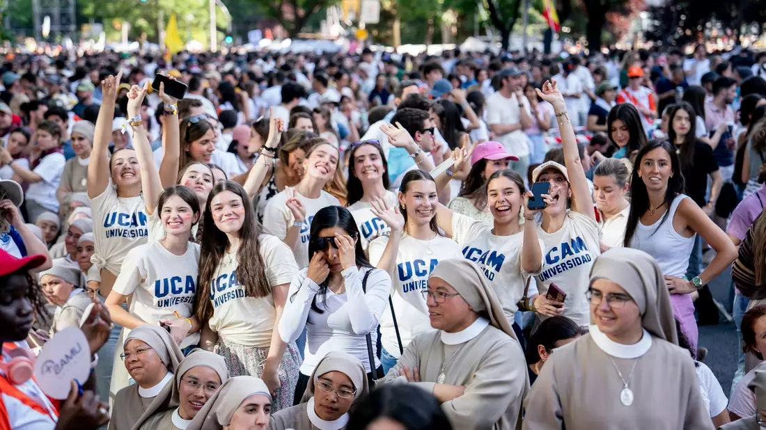 An einer Jugend-Vigilie mit dem Papst in Madrid nahmen Schätzungen zufolge bis zu 600.000 junge Menschen teil. - Bild: A. Pérez Meca/EUROPA PRESS/dpa