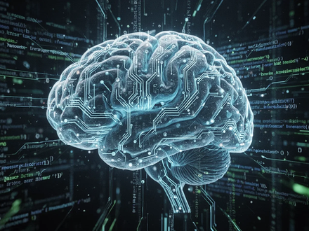 A stylized digital brain made of glowing circuitry, with code and data streams, symbolizing advanced malware and reverse engineering. - Foto: über boerse-global.de