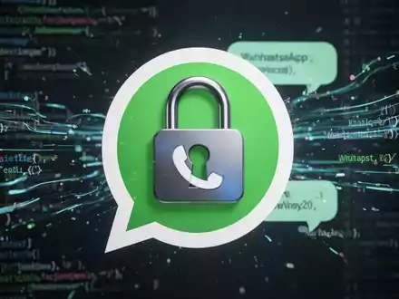 A digital padlock over a WhatsApp chat bubble, symbolizing security and data protection for the messaging app. - Foto: über boerse-global.de