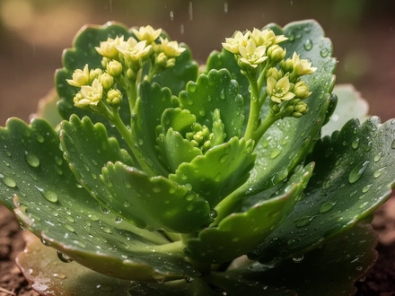 Nahaufnahme von frischen Kalanchoe-Blättern mit sichtbaren Safttropfen, die medizinische Nutzung andeuten. - Foto: über boerse-global.de
