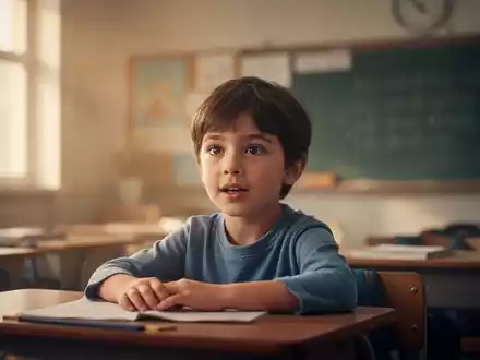 Ein Kind sitzt konzentriert in einem leicht unscharfen Klassenzimmer, das eine ruhige und strukturierte Umgebung andeutet. - Foto: über boerse-global.de
