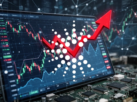 Roter Abwärtspfeil durchbricht einen Bildschirm mit Börsendiagrammen, der einen Kursrückgang symbolisiert. - Foto: über boerse-global.de