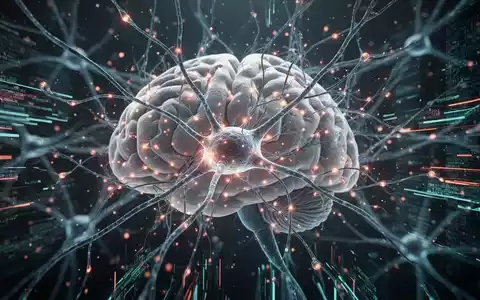 Nahaufnahme von Gehirnsynapsen, die sich mit leuchtenden neuronalen Netzen und abstrakten Datenströmen verbinden. - Foto: über boerse-global.de