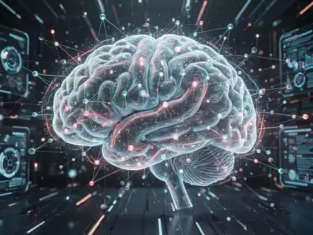 A glowing, intricate digital brain or network of interconnected nodes, symbolizing advanced AI knowledge management and productivity. - Foto: über boerse-global.de