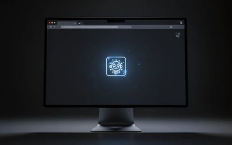 A computer monitor displaying a clean, dark web browser interface with an AI icon, symbolizing the removal of the sidebar and other features. - Foto: über boerse-global.de