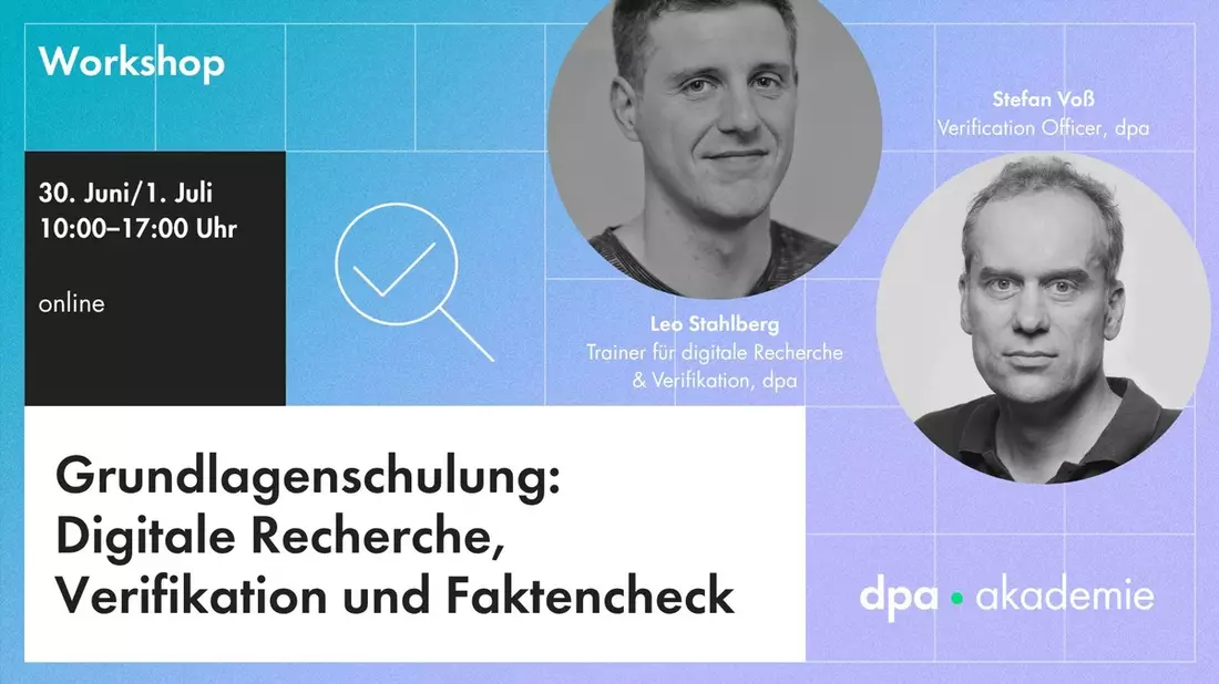Grundlagenschulung: Digitale Recherche, Verifikation und Faktencheck - Bild: presseportal.de
