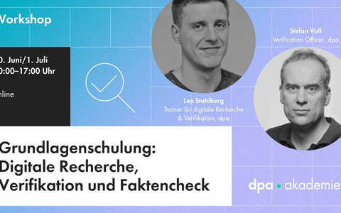 Grundlagenschulung: Digitale Recherche, Verifikation und Faktencheck - Bild: presseportal.de