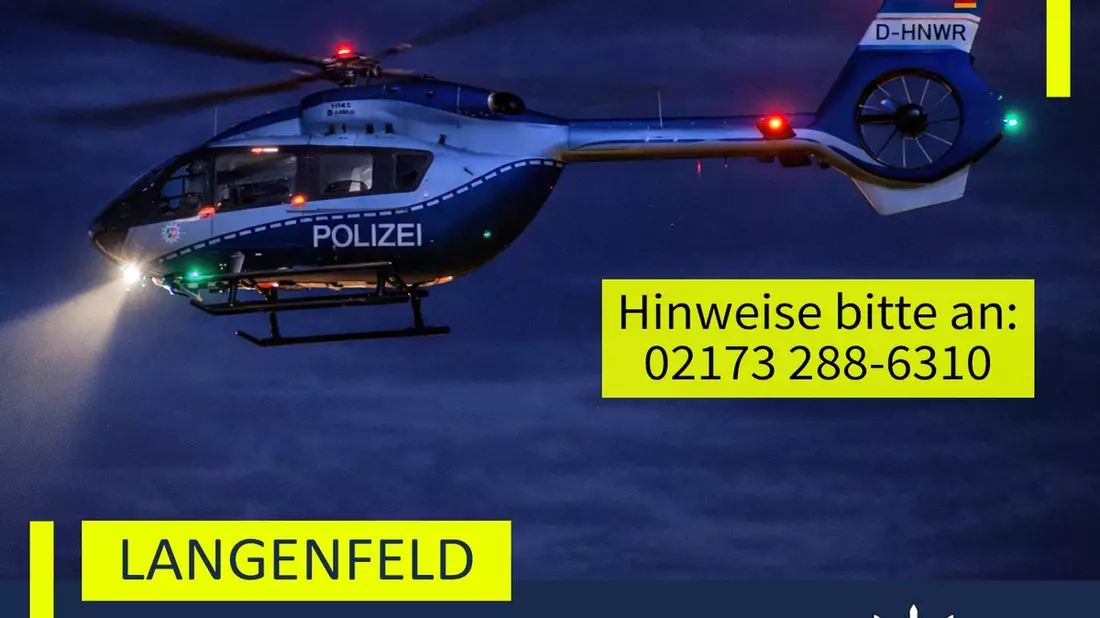 POL-ME: Einbruch in Tankstelle: Polizei fahndete per Hubschrauber - 2606026 - Bild: presseportal.de