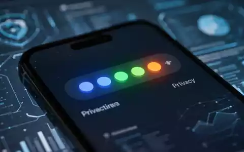 Nahaufnahme eines Smartphone-Bildschirms mit blauen, grünen und orangen Datenschutzindikatoren in der Statusleiste. - Foto: über boerse-global.de
