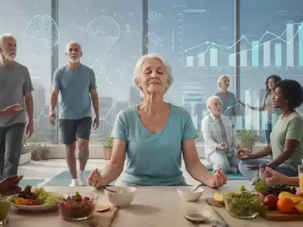 Menschen unterschiedlichen Alters und Ethnien, die gesunde Aktivitäten ausüben, mit subtilen Hinweisen auf wissenschaftliche Forschung im Hintergrund. - Foto: über boerse-global.de