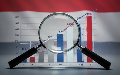 Eine stilisierte Darstellung einer Lupe über einem Balkendiagramm, das Lohnunterschiede zeigt, mit einem dezenten österreichischen Flaggenelement. - Foto: über boerse-global.de