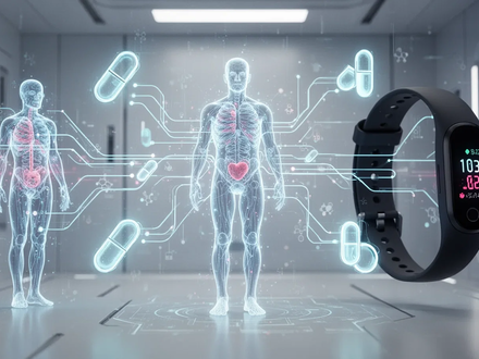 Eine grafische Darstellung von personalisierten Abnehmstrategien mit medizinischen Symbolen, Datenvisualisierungen und Fitness-Trackern. - Foto: über boerse-global.de