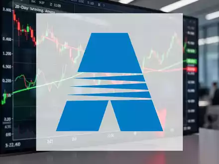 Ein Börsendiagramm mit fallendem Trend und roter Linie, die unter eine grüne 20-Tage-Linie fällt, mit rotem Pfeil nach unten. - Foto: über boerse-global.de