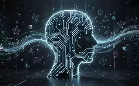 Eine stilisierte menschliche Kopfsilhouette aus leuchtenden Leiterbahnen mit Datenströmen und geometrischen Formen. Symbolisiert logisches Denken und digitale Intelligenzbewertung. - Foto: über boerse-global.de