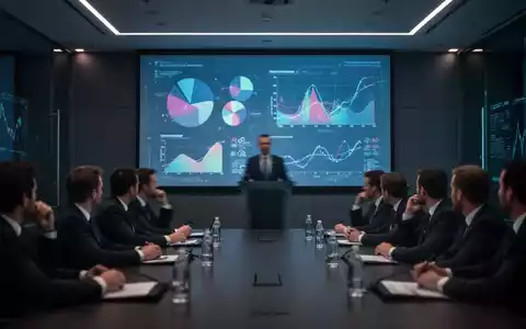 Ein Redner am Podium einer Konferenz, vor einem Publikum in einem modernen Raum mit Datenvisualisierungen auf einem Bildschirm. - Foto: über boerse-global.de