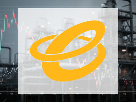 Ein dramatisches Bild eines stark fallenden Börsencharts, der einen 30-Prozent-Sturz symbolisiert, mit Energieanlagen im Hintergrund. - Foto: über boerse-global.de