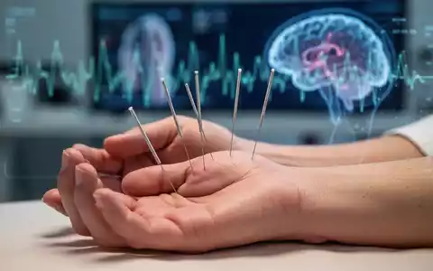 Akupunkturnadeln in der Hand eines Patienten mit verschwommenem medizinischem Hintergrund, der Präzision und Therapie symbolisiert. - Foto: über boerse-global.de