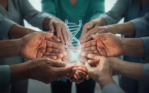 Nahaufnahme von Frauenhänden, die ein abstraktes medizinisches Symbol halten, das Gendermedizin und Altern symbolisiert. - Foto: über boerse-global.de