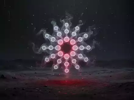 Ein transparentes, sich auflösendes Cardano-Logo in einer dunklen digitalen Landschaft, das den Verlust von DeFi-Kapital symbolisiert. - Foto: über boerse-global.de